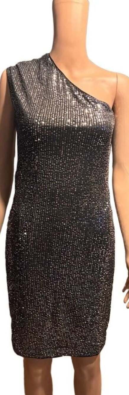 Grace Karin One Shoulder Sequin Cocktail Mini Dress Size S